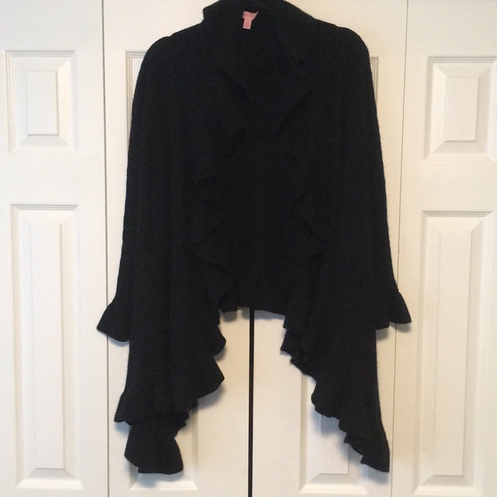 Lilly Pulitzer 💯 Cashmere Lindsey Ruffle Open Sweater/ Cardigan